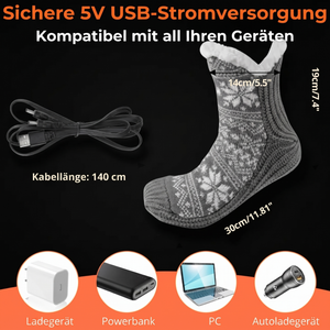 Beheizbare Fleece-Akkusocken - Sichere 5V USB-Stromversorgung