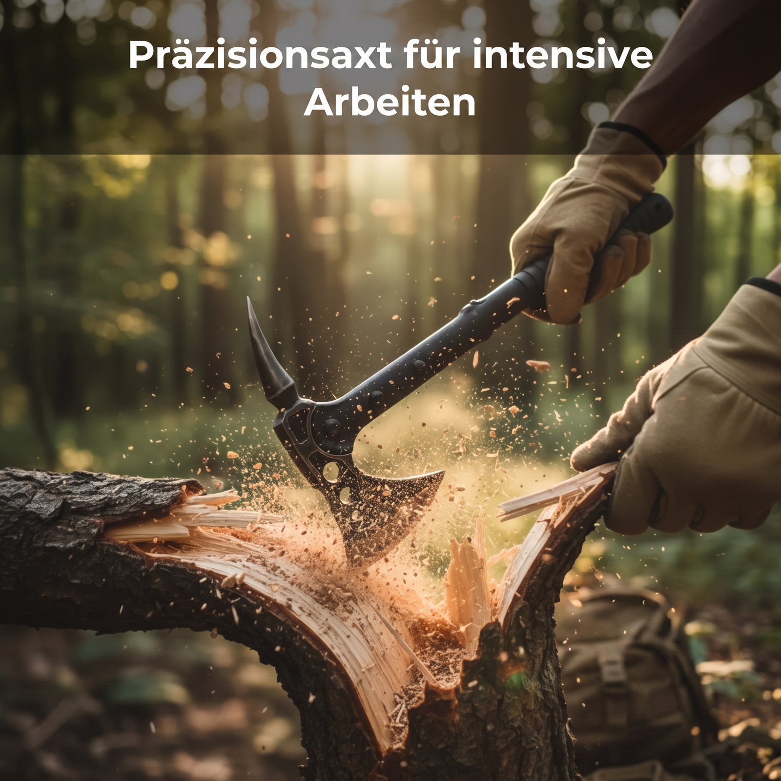 Camping-Survival-Axt Nylongriff - Präzisionsaxt für intensive Arbeiten