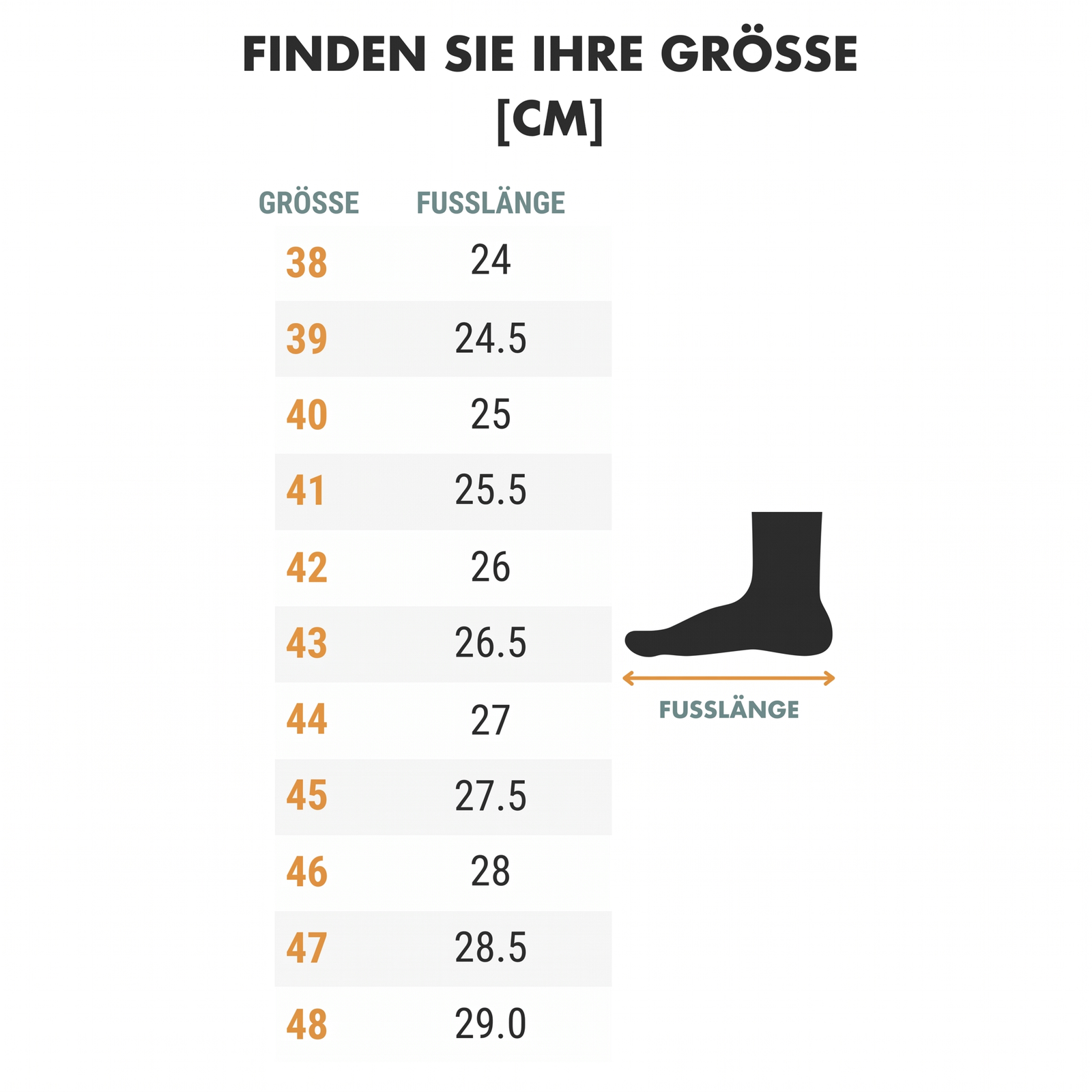 Leder-Wandersandalen mit Profil - Größentabelle
