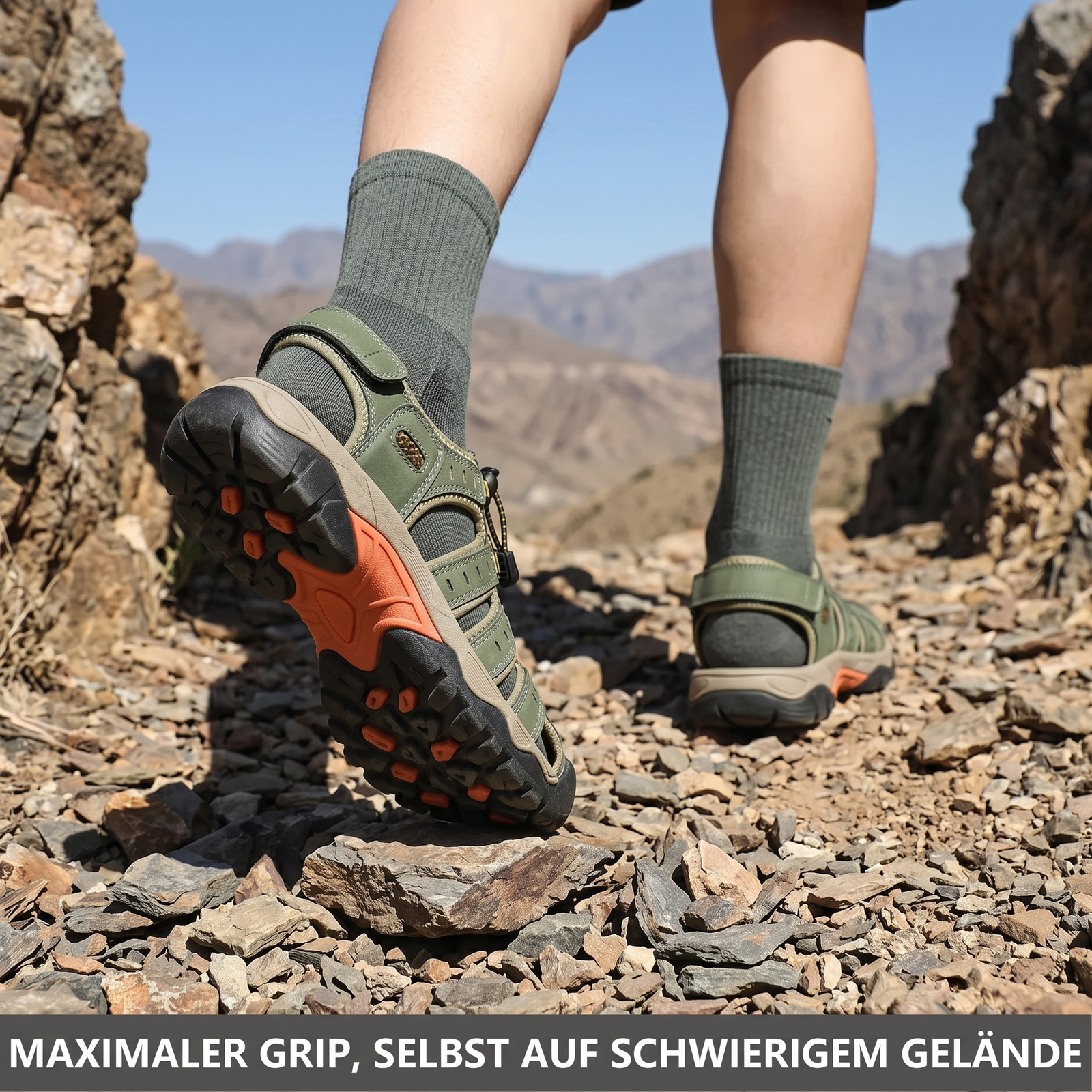 Leder-Wandersandalen mit Profil - Maximaler Grip, selbst auf schwierigem Gelände