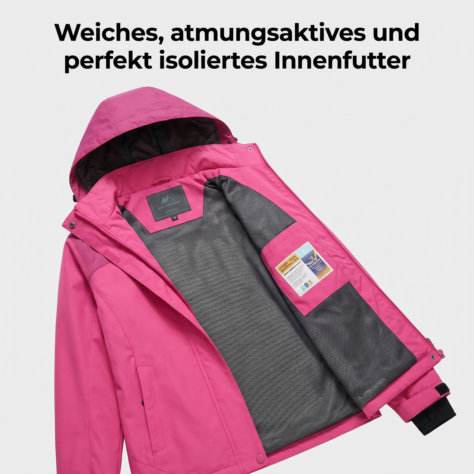 Wanderset wasserdicht Kapuze - Weiches, atmungsaktives, isoliertes Innenfutter