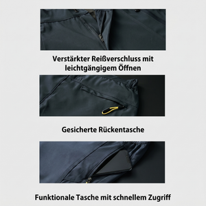 Wanderset wasserdicht Kapuze - Verstärkter Reißverschluss, gesicherte Rückentasche, schneller Zugriff