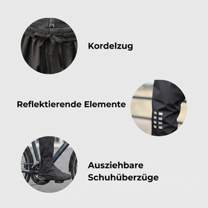 Herren Regen-Überhose - Kordelzug, reflektierende Elemente, ausziehbare Schuhüberzüge