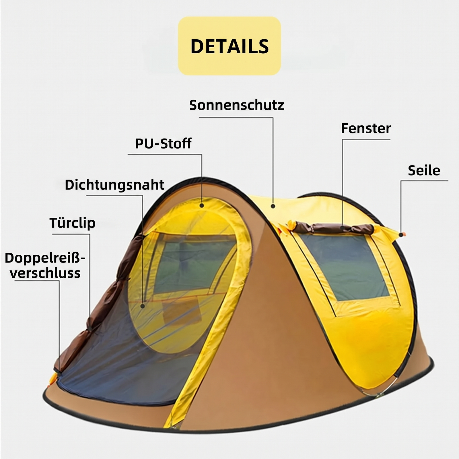 Campingzelt für 2 bis 3 Personen - Details