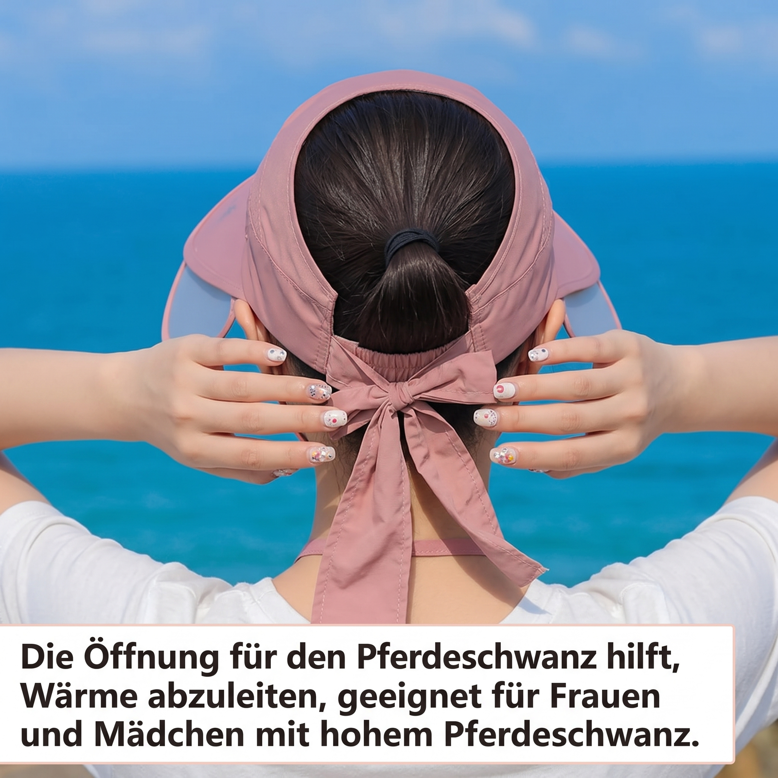 Damen-UV-Schutz-Hut - Pferdeschwanz-Öffnung