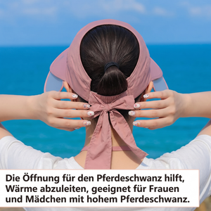 Damen-UV-Schutz-Hut - Pferdeschwanz-Öffnung