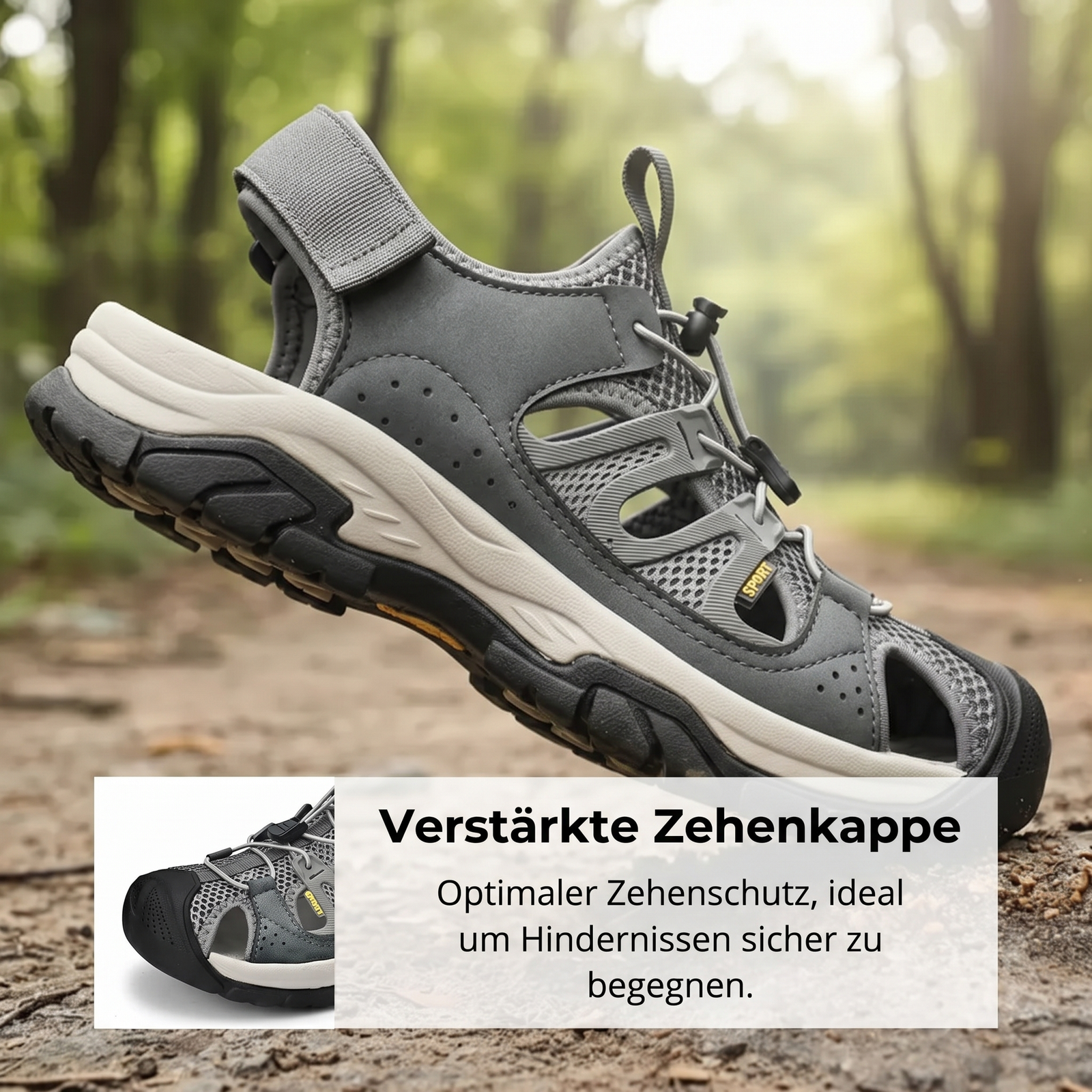 Herren-Trekkingsandalen - Verstärkte Zehenkappe