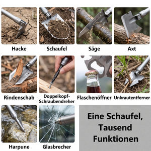 Alu-Klappspaten Multifunktion - Funktionen