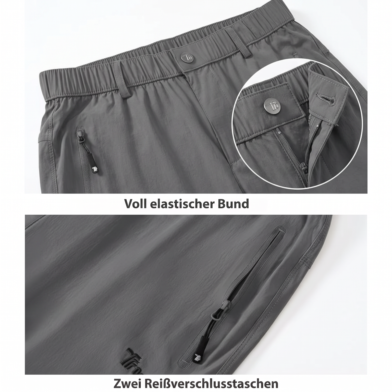 Atmungsaktive Wanderhose Damen - Bund und Taschen