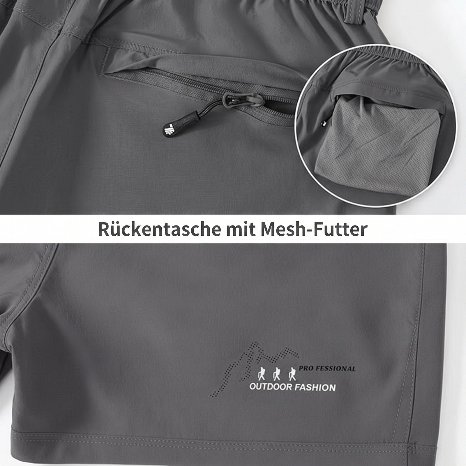 Atmungsaktive Wanderhose Damen - Rückentasche