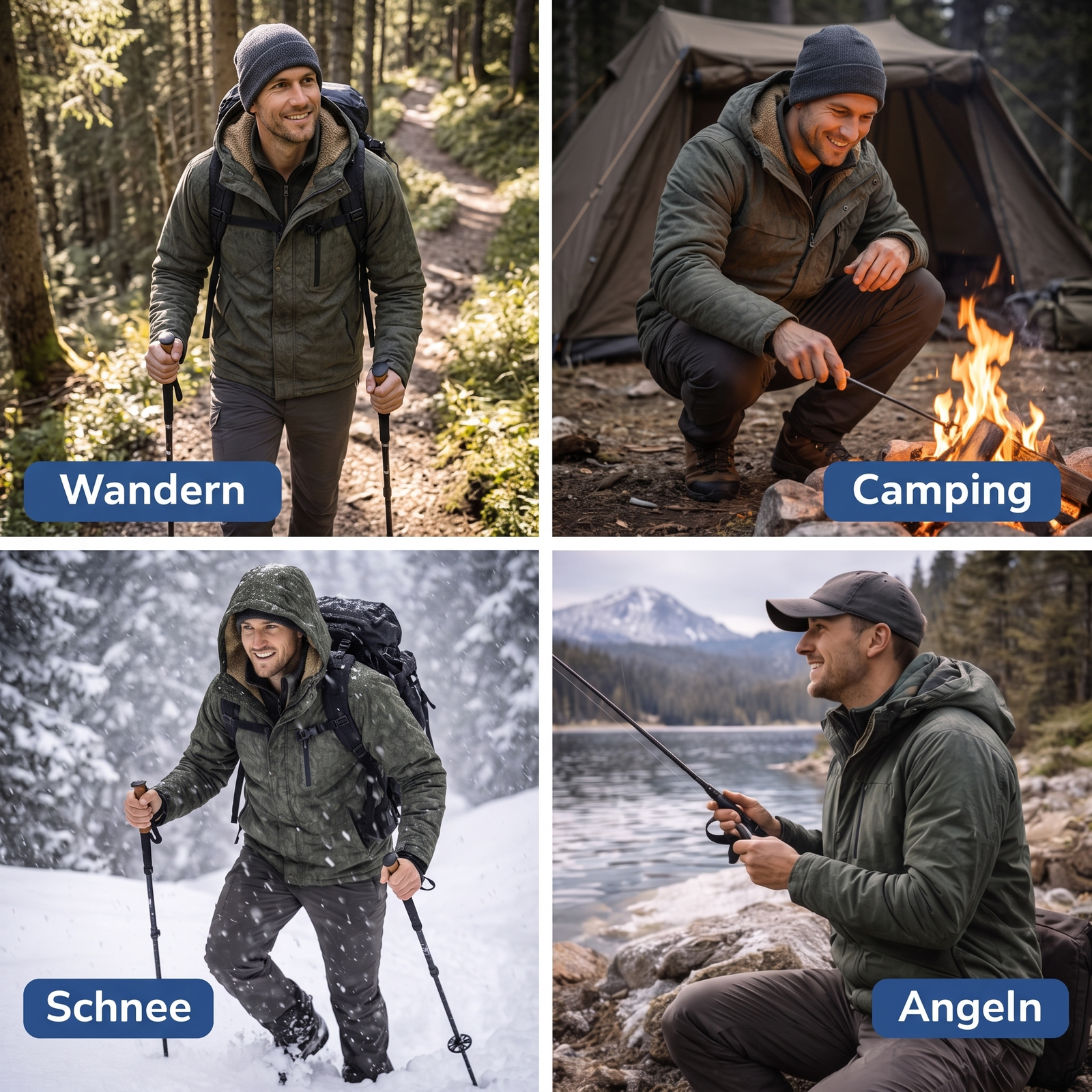 Wandern Camping Schnee Angeln