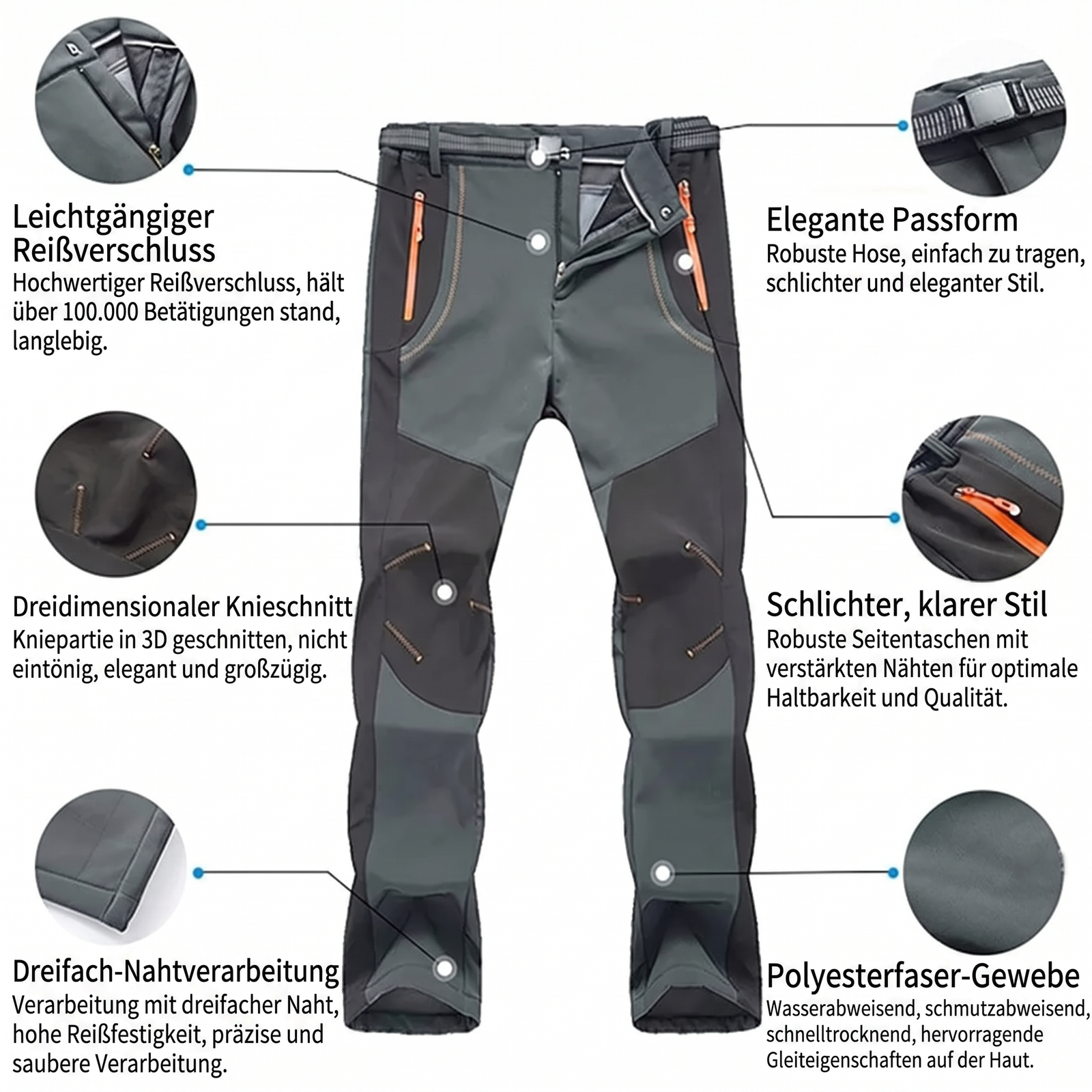 Technische Details Winter-Trekkinghose