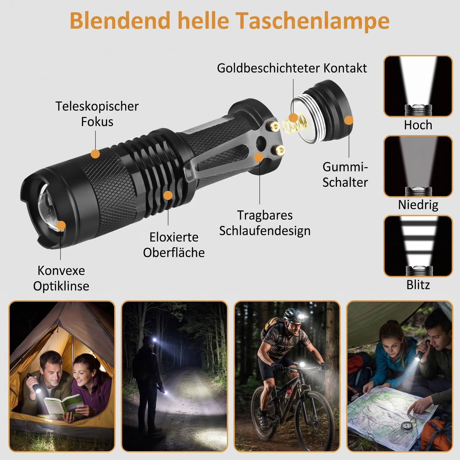 Blendend helle Taschenlampe