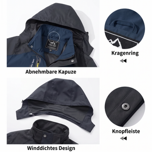 Abnehmbare Kapuze, Kragenring, Winddichtes Design, Knopfleiste