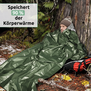 Rettungsdecke speichert 90% der Körperwärme