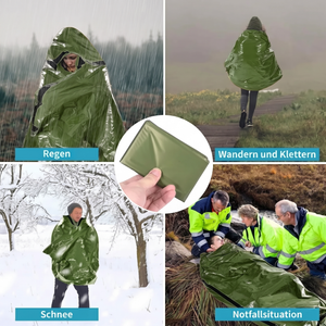 Einsatzbereiche: Regen, Wandern und Klettern, Schnee, Notfallsituation