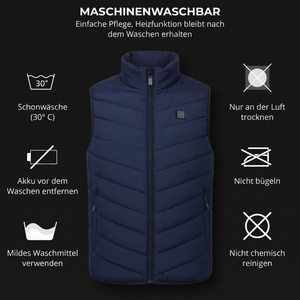 Beheizbare Weste blau mit Akku