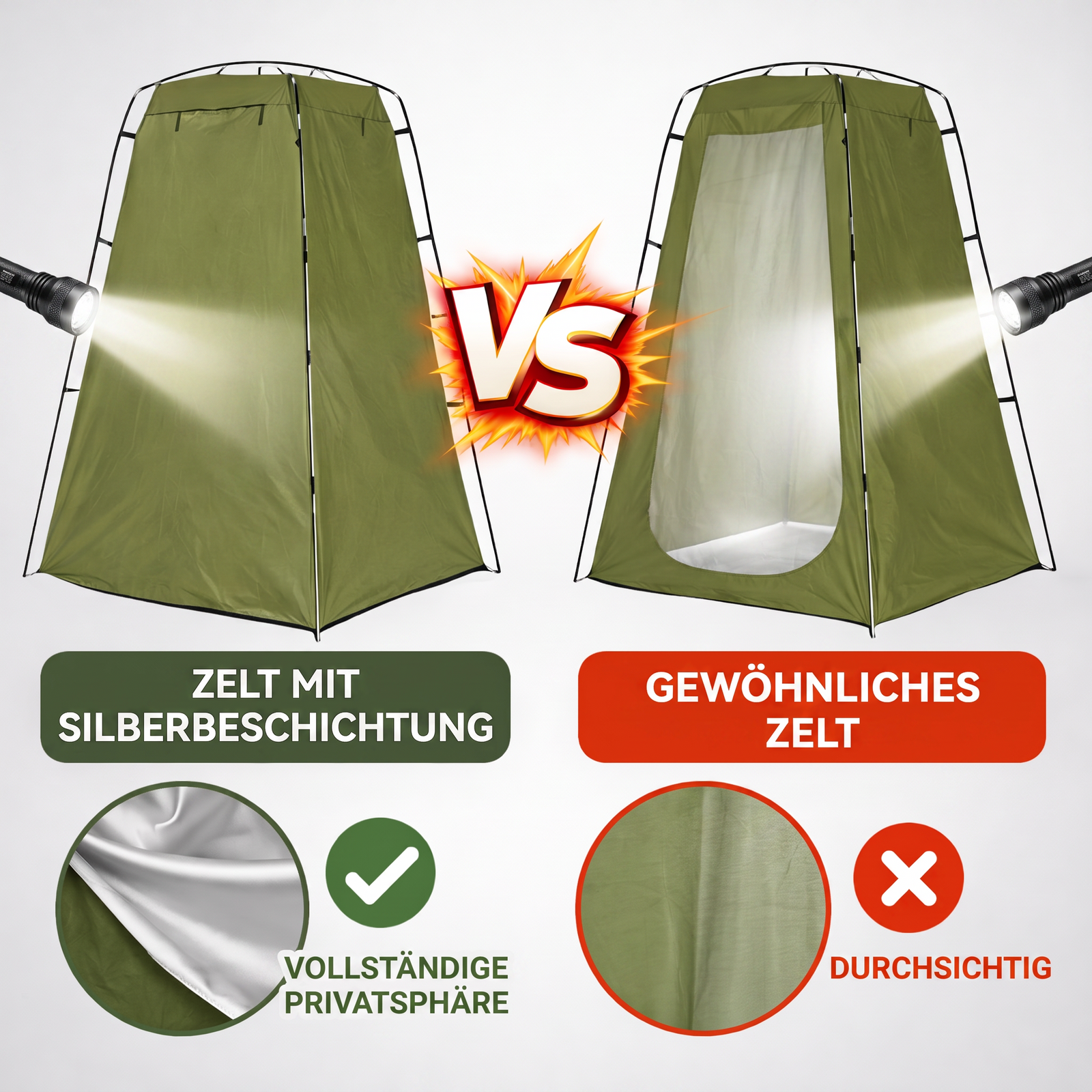 Tragbares Dusch- und WC-Zelt | Berggrat