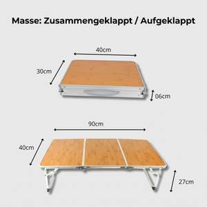 Faltbarer Bambus-Campingtisch