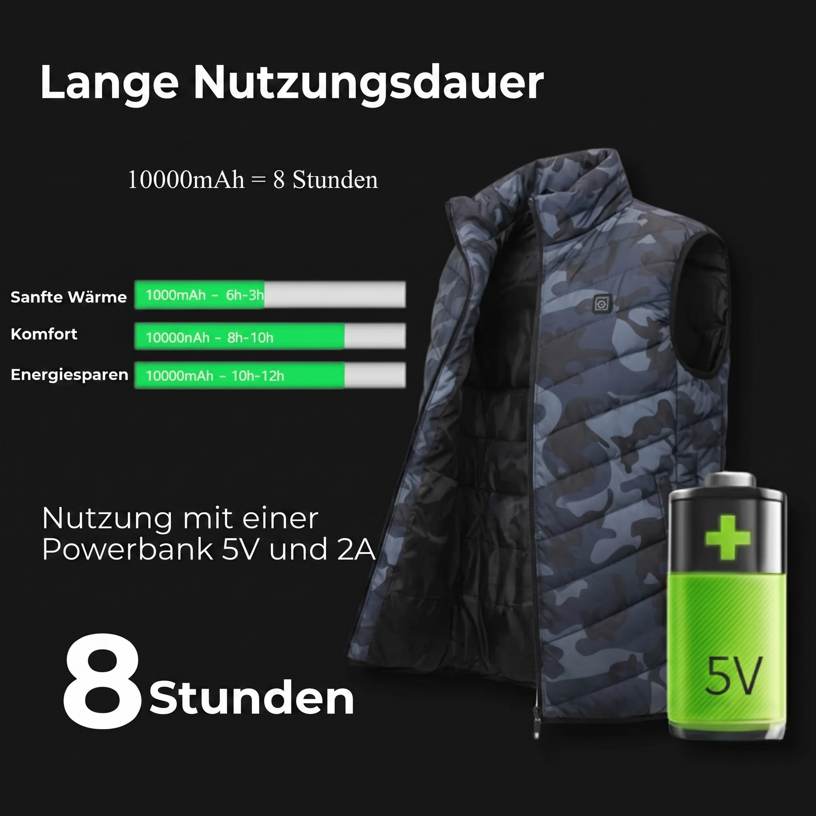 Beheizbare Weste Camouflage
