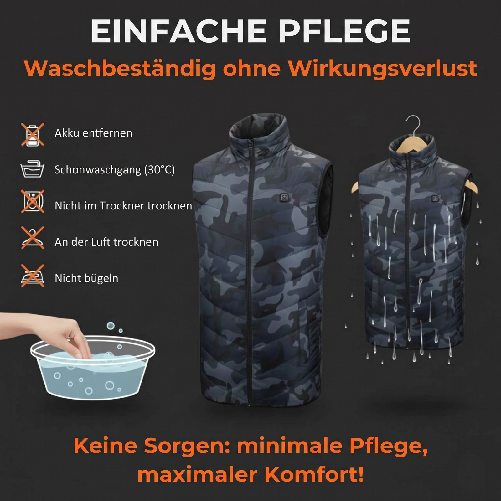 Beheizbare Weste Camouflage