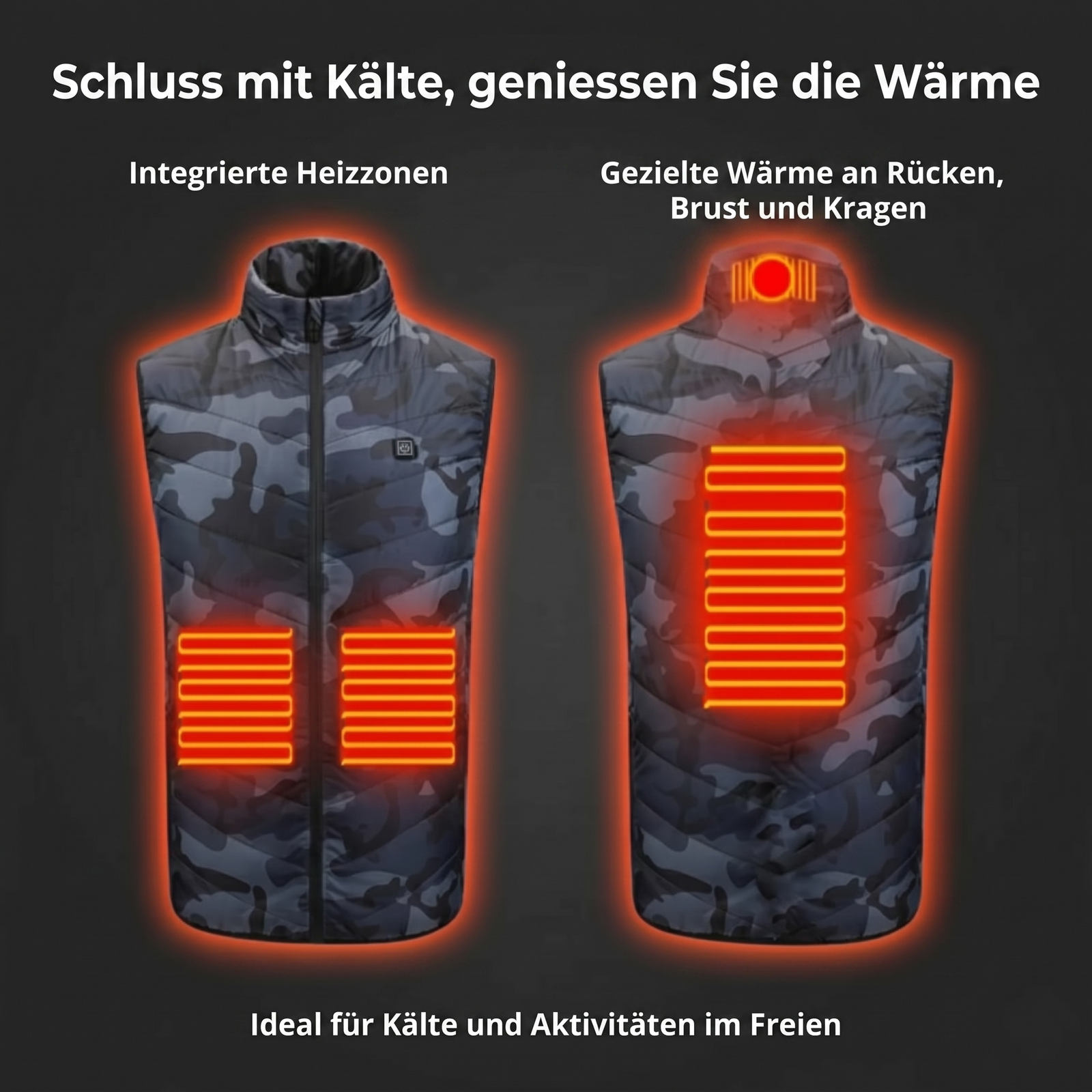 Beheizbare Weste Camouflage