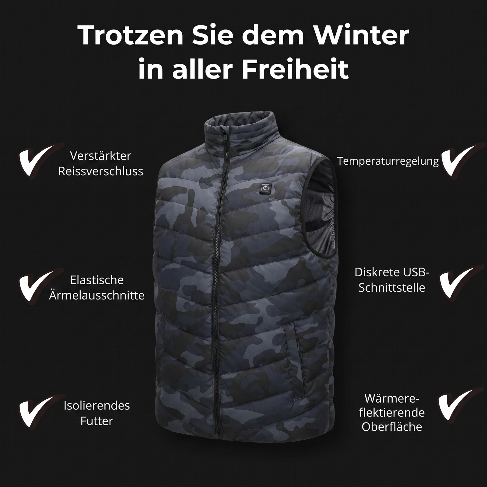 Beheizbare Weste Camouflage