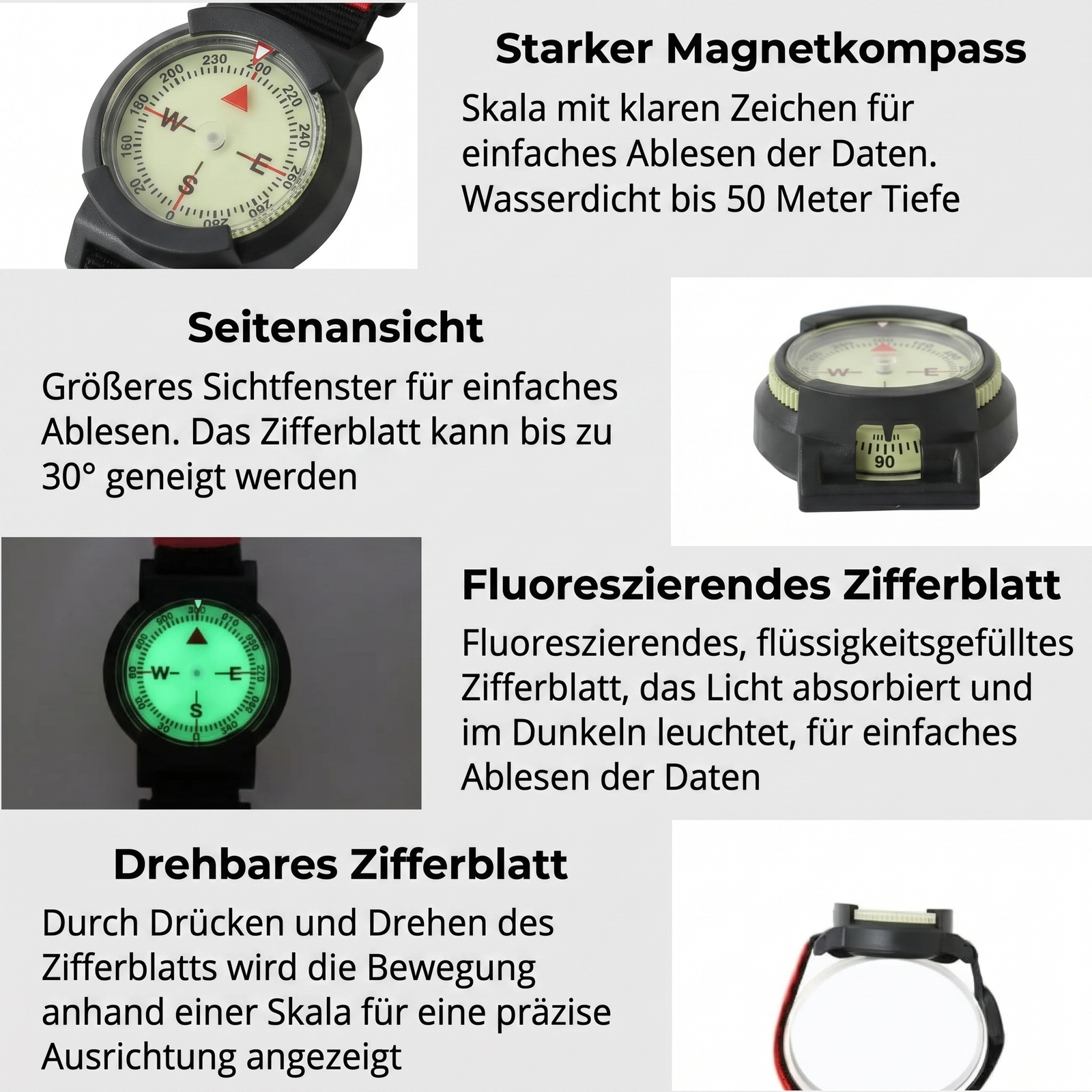 Armband-Kompassuhr für Outdoor | Berggrat