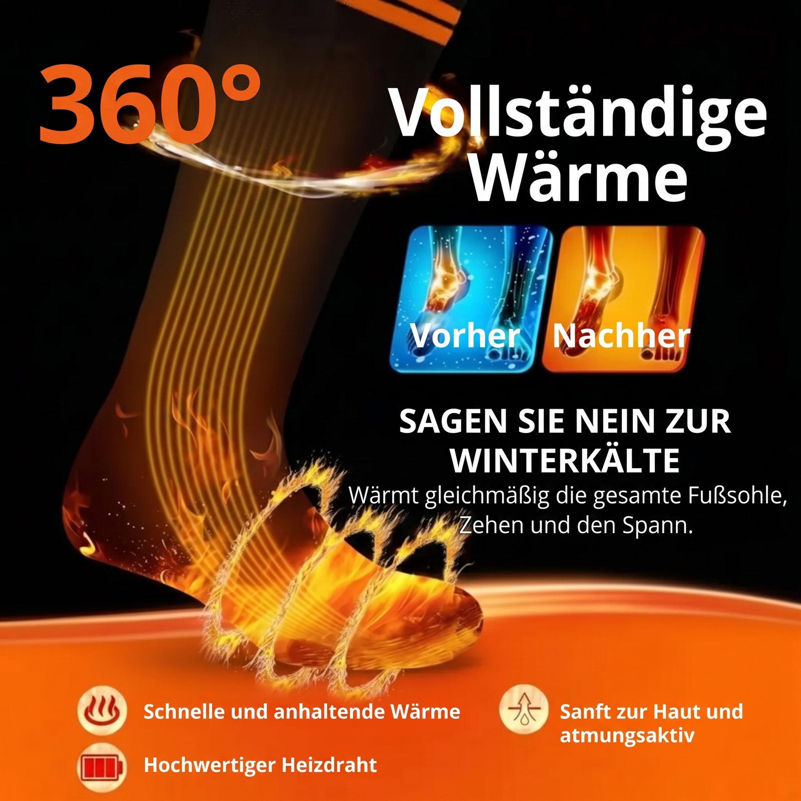 Heiz-Thermosocken - Vollständige Wärme