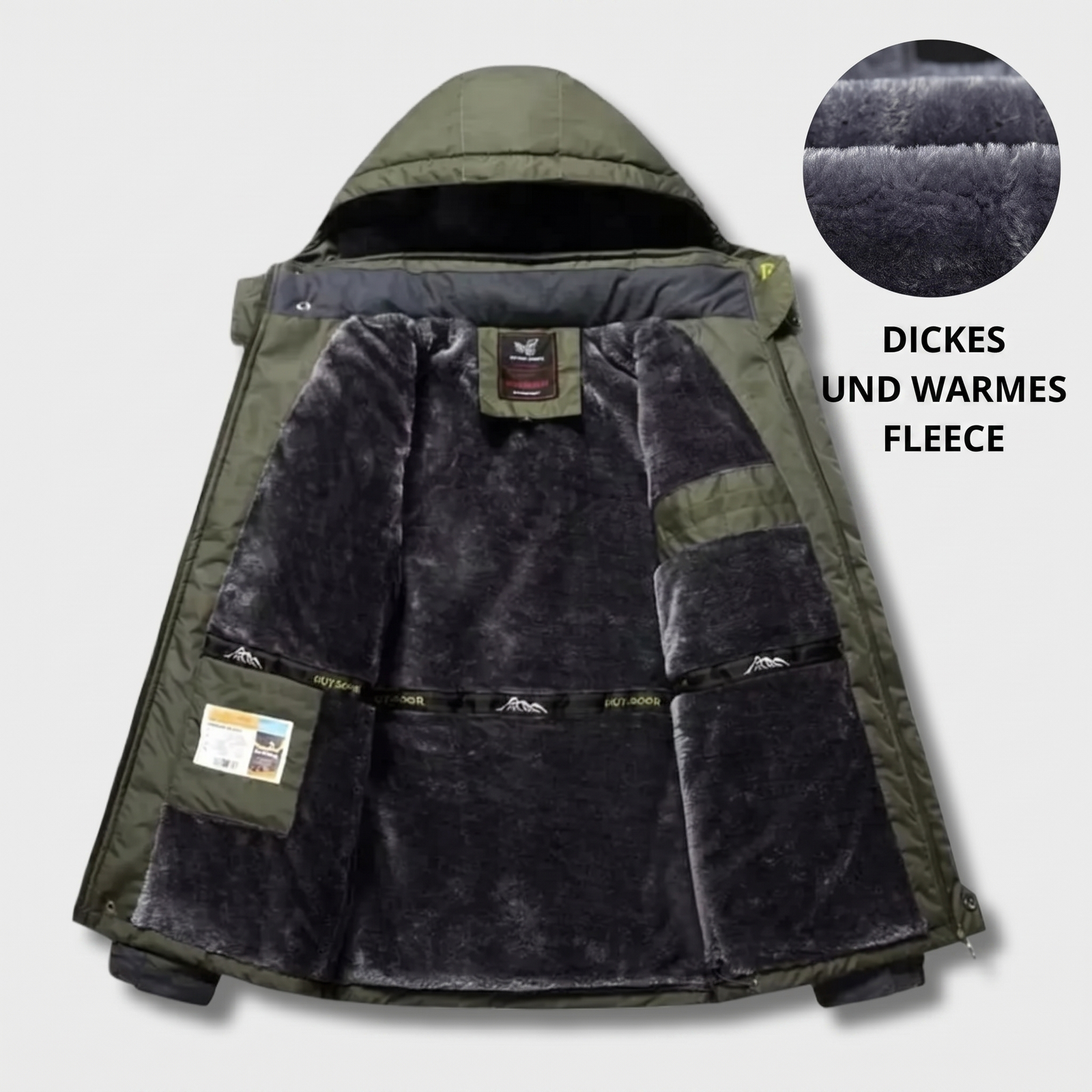 Wasserdichte Wanderjacke Fleece - Warmes Fleecefutter