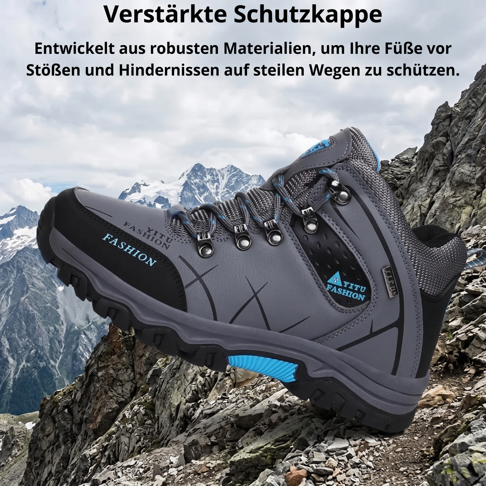Herren-Leder-Wanderschuhe - Verstärkte Schutzkappe