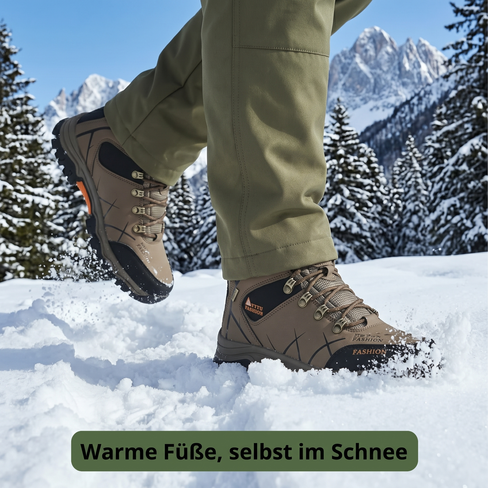 Herren-Leder-Wanderschuhe - Warme Füße selbst im Schnee