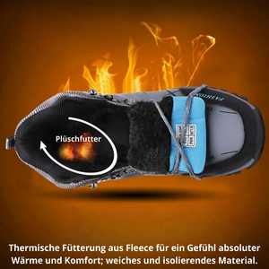Herren-Leder-Wanderschuhe - Plüschfutter
