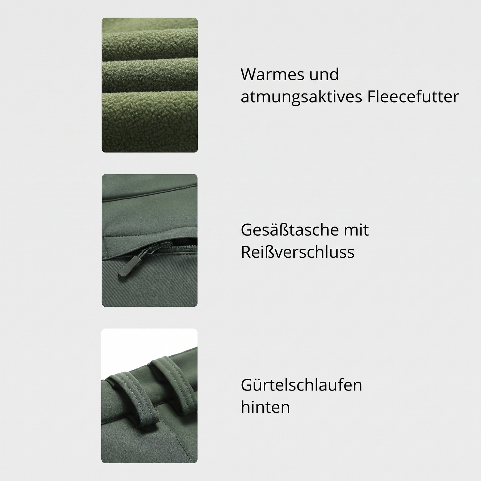 Gefütterte Trekkinghose Herren - Fleecefutter und Taschen