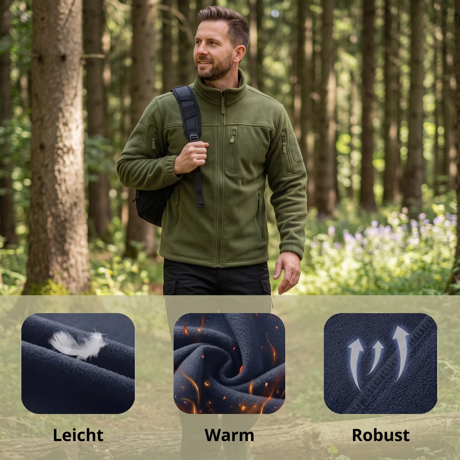 Warme Fleecejacke - Leicht Warm Robust
