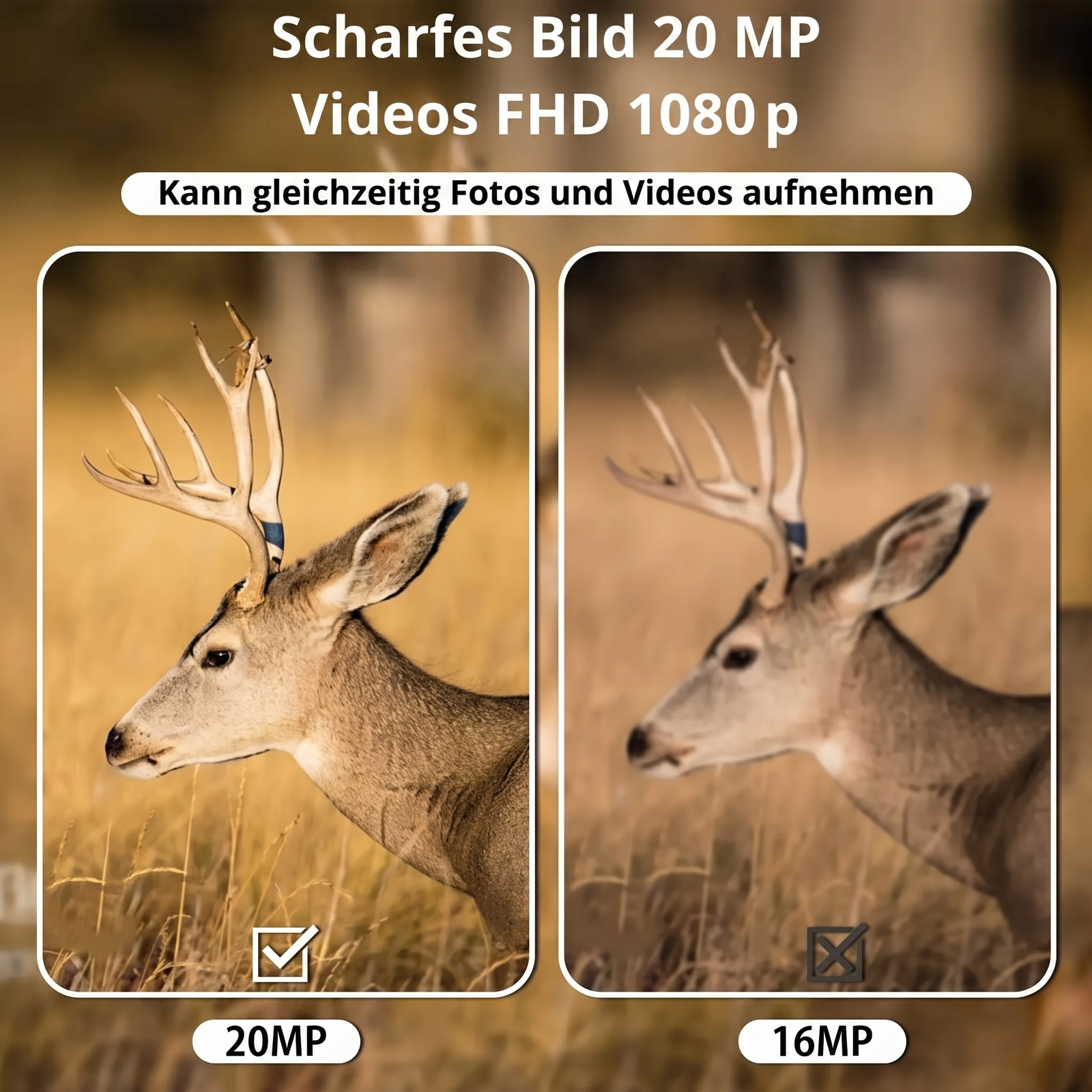 Mini-Wildkamera - Scharfes Bild 20MP