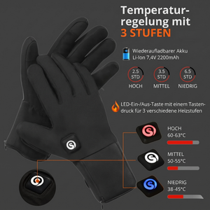Temperaturregelung mit 3 Stufen Heizhandschuhe