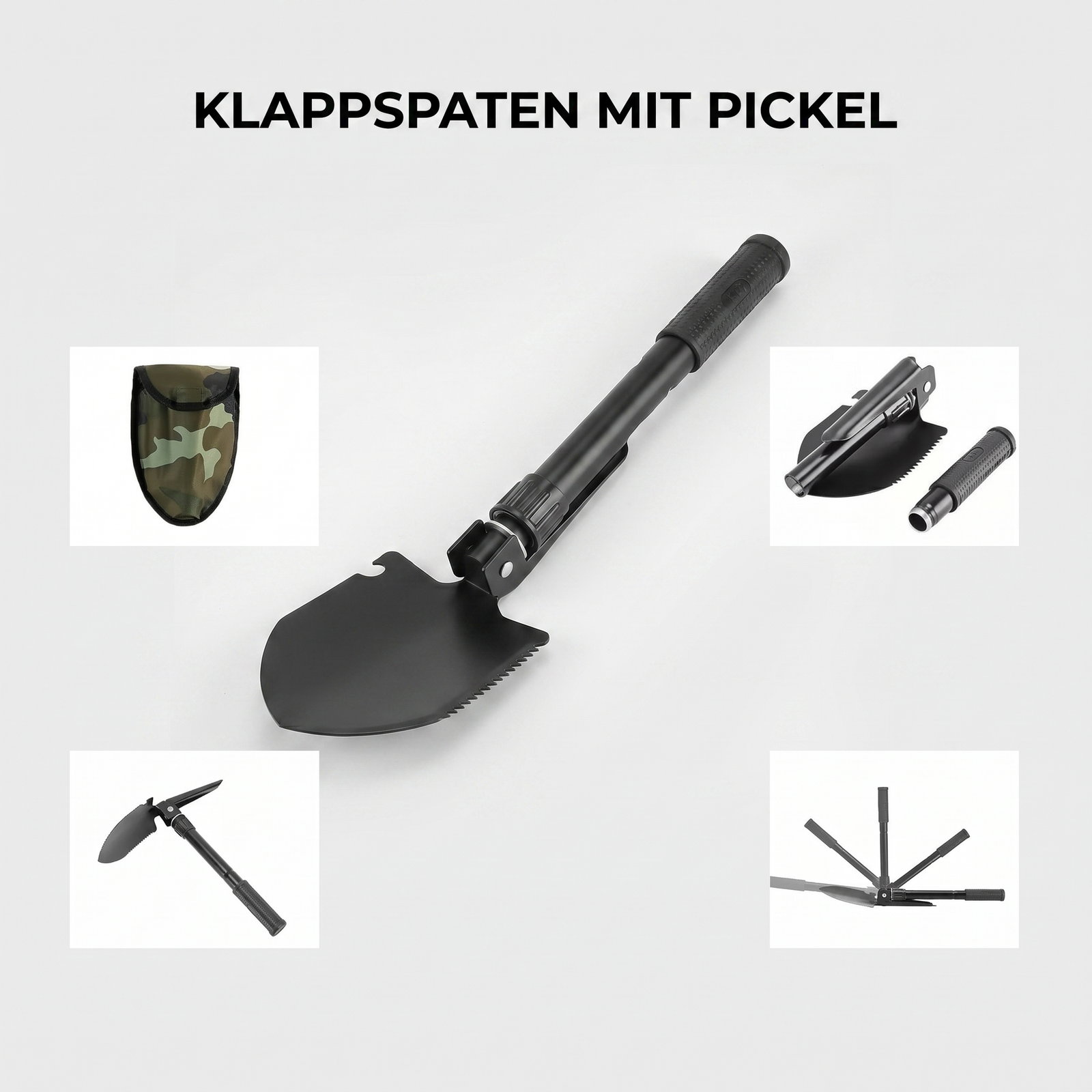 Klappspaten mit Pickel