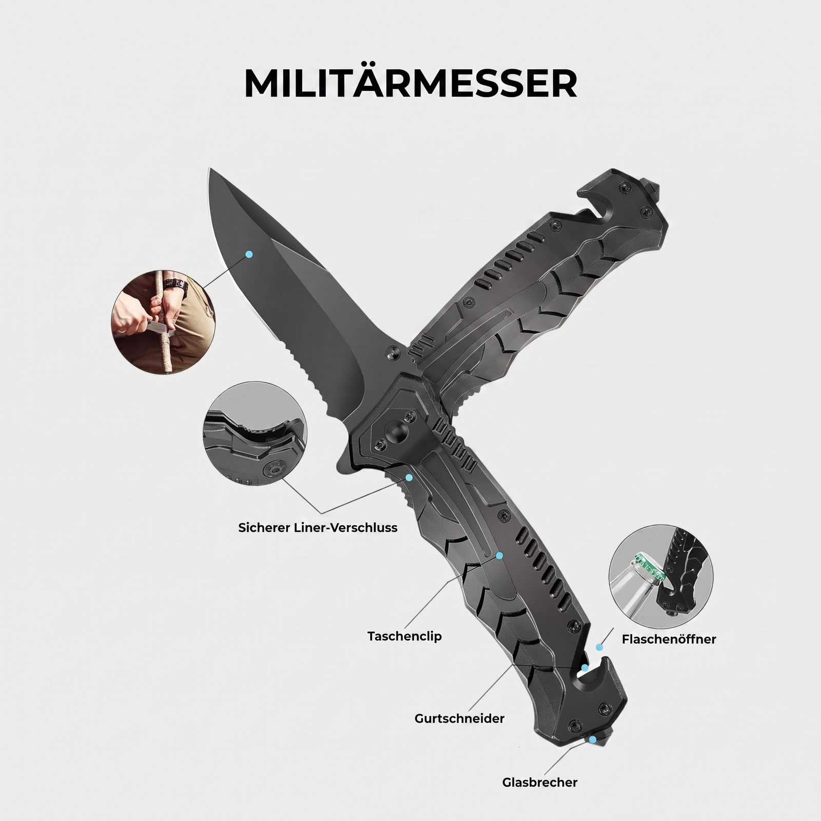 Militärmesser Survival-Set