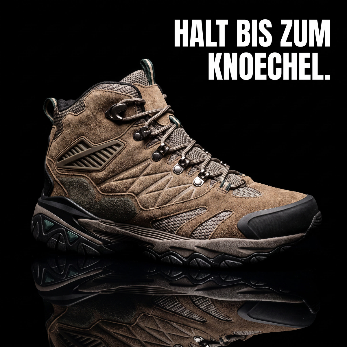 Herren-Trekkingschuhe knöchelhoch – HALT BIS ZUM KNOECHEL.