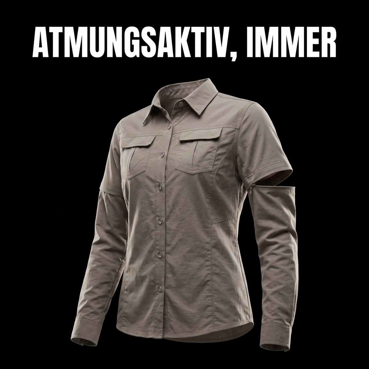 2-in-1 Wanderhemd Zip-Ärmel – ATMUNGSAKTIV, IMMER.
