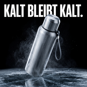 Edelstahlflasche fürs Wandern isoliert – KALT BLEIBT KALT.