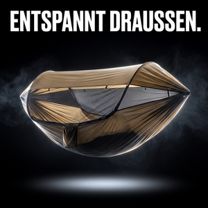 Camping-Hängematte mit Moskitonetz – ENTSPANNT DRAUSSEN.