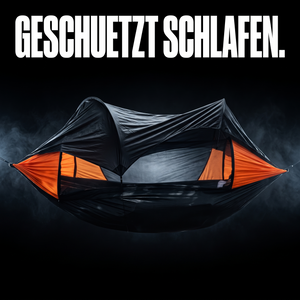 Hängematte mit Zeltdach 1P – GESCHUETZT SCHLAFEN.
