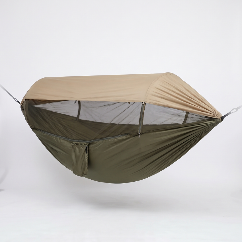 Camping-Hängematte mit Moskitonetz – Armeegrün