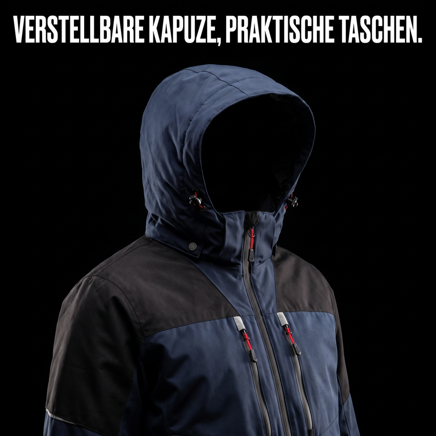 Herren-Skitourenset winddicht – Verstellbare Kapuze, praktische Taschen
