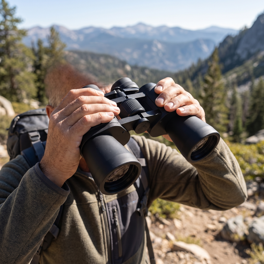 Fernglas HD fürs Wandern bei der Nutzung