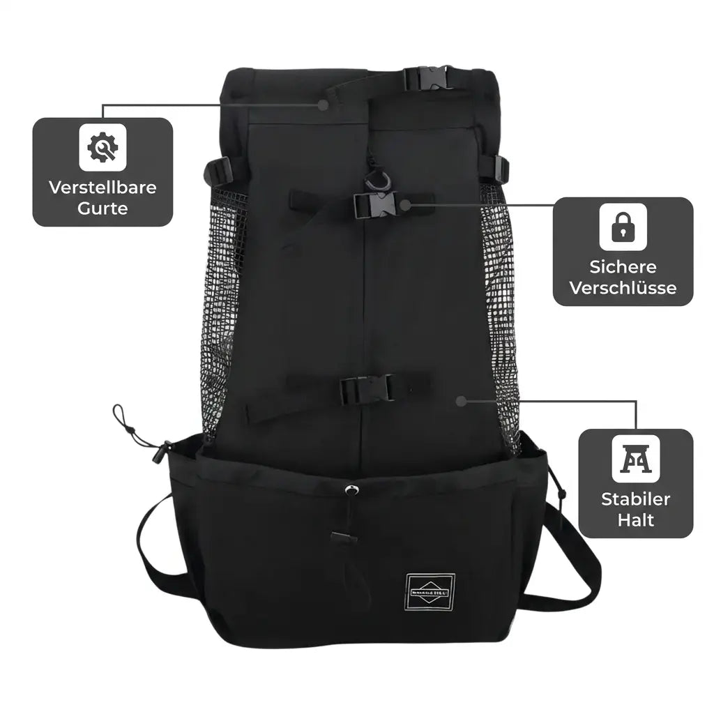 Hunderucksack für Wanderungen – Gurte und Verschlüsse