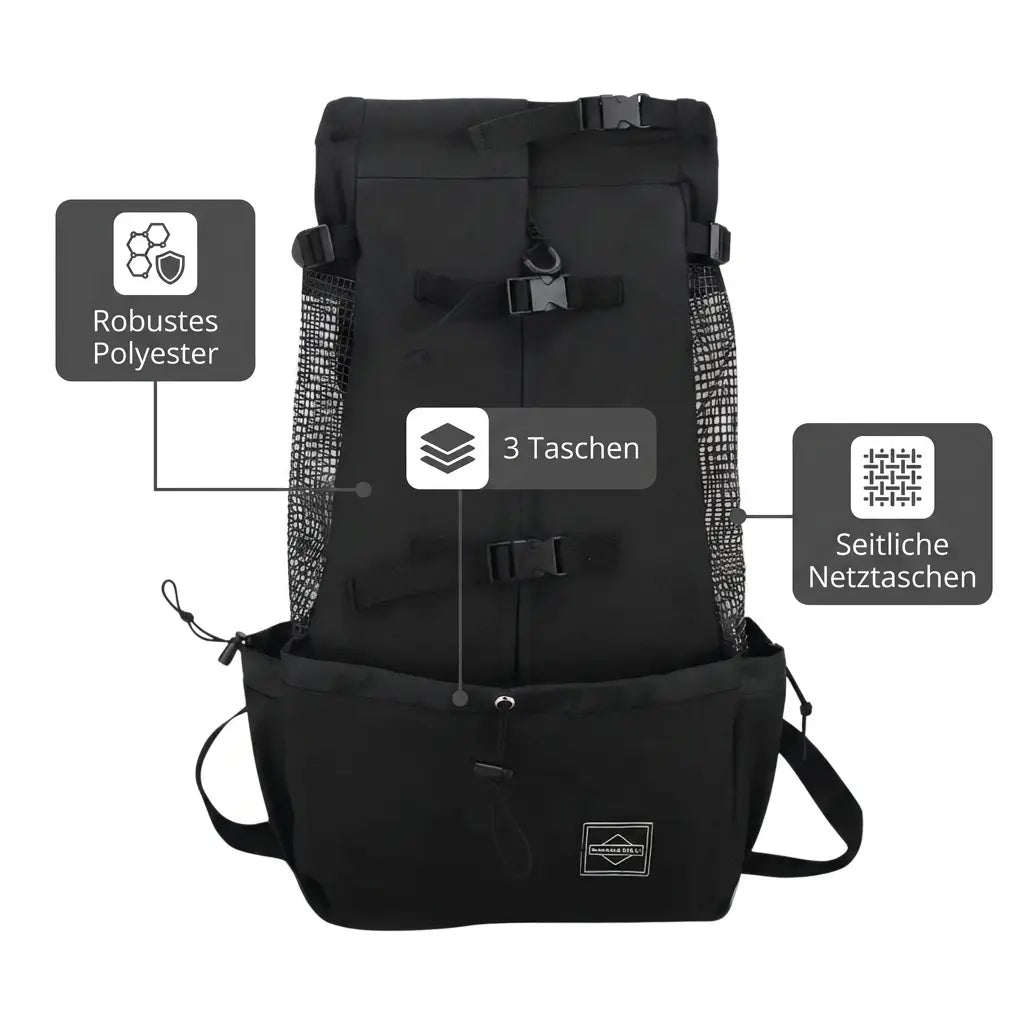 Hunderucksack für Wanderungen – Material und Taschen