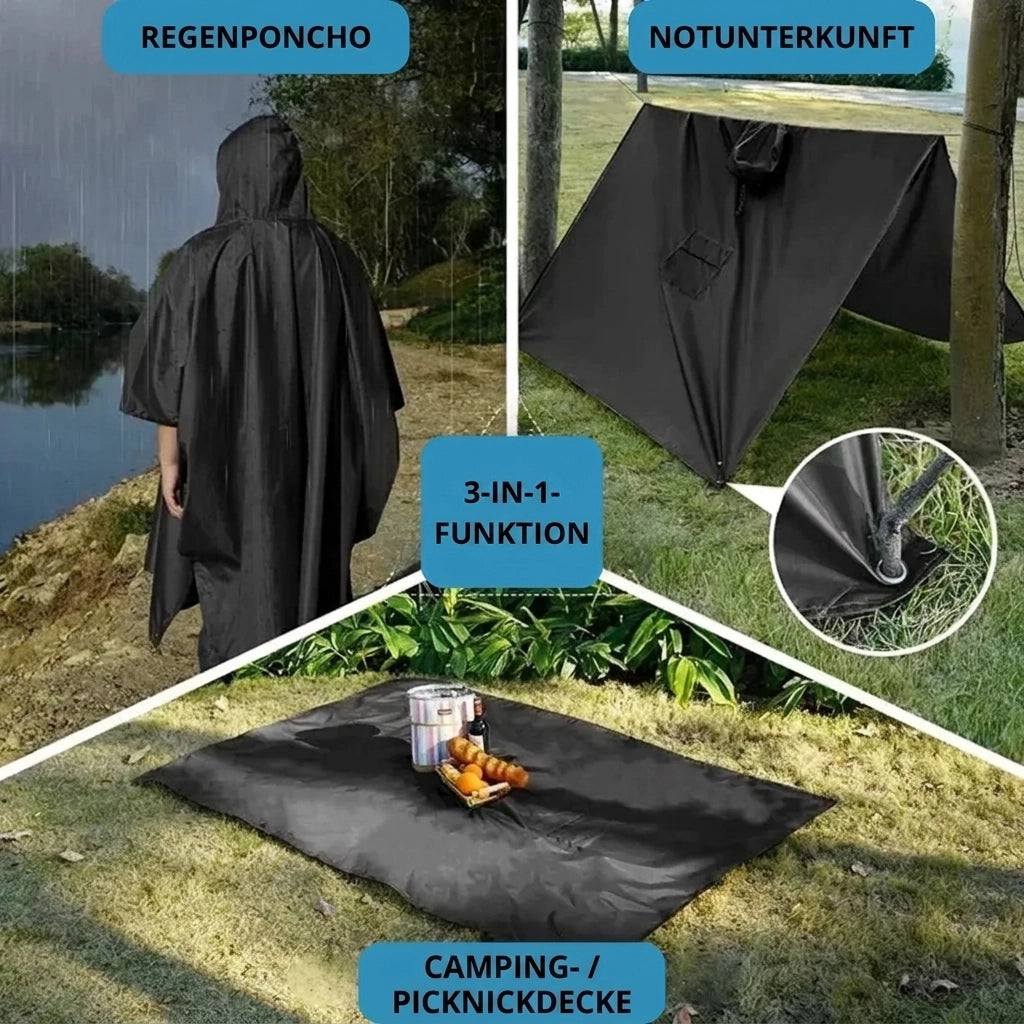 Regenponcho wasserdicht Wandern